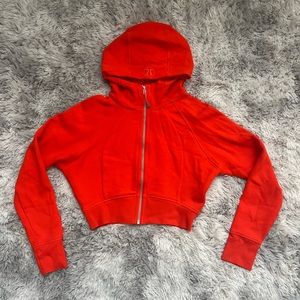 Lululemon full zip cropped scuba in hot orange size 10